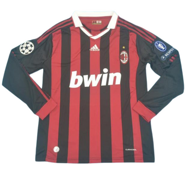Camisa Milan Manga Longa Home 09/10 - Versão Retrô