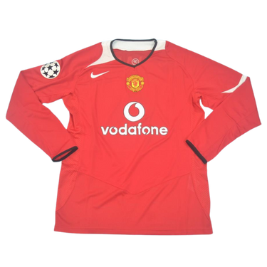 Camisa Manchester United Manga Longa Home 04/06 - Versão Retrô