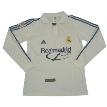 Camisa Real Madrid Manga Longa Home 01/02 - Versão Retrô