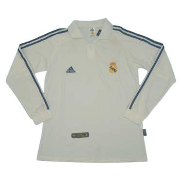 Camisa Real Madrid Manga Longa Home 01/02 - Versão Retrô