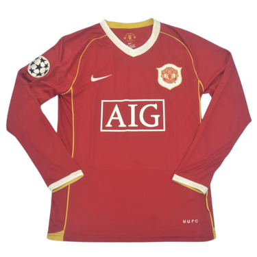 Camisa Manchester United Manga Longa Home 06/07 - Versão Retrô