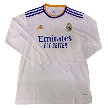 Camisa Real Madrid Manga Longa Home 21/22 - Versão Retrô