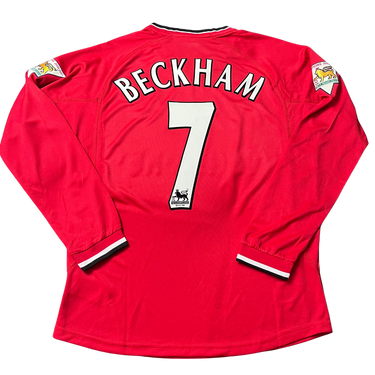 Camisa Manchester United Manga Longa 00/01 - Versão Retrô "Beckham" Nº 7