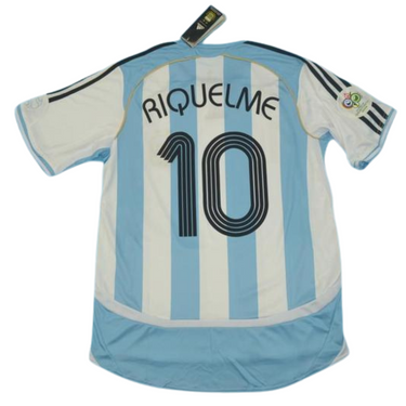 Camisa Retrô Argentina Home Copa do Mundo Versão 2006 "Riquelme" N°.10