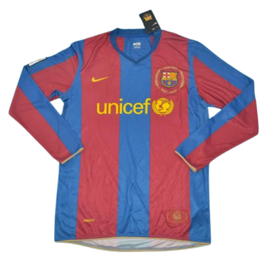 Camisa Barcelona Manga Longa Home 07/08 - Versão Retrô