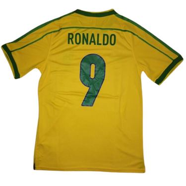 Camisa Retrô Brasil Home Copa do Mundo Finale Versão 1998 "Ronaldo" N°.9