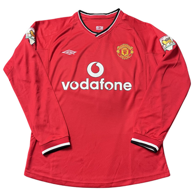 Camisa Manchester United Manga Longa 00/02 - Versão Retrô "Beckham" Nº 7