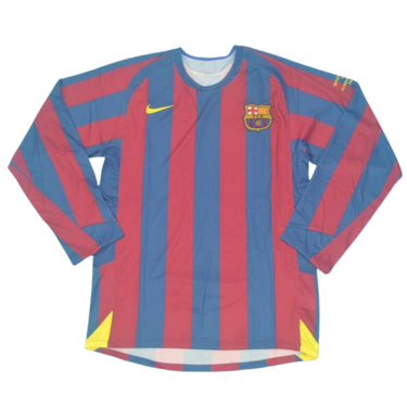 Camisa Barcelona Manga Longa Home 05/06 - Versão Retrô