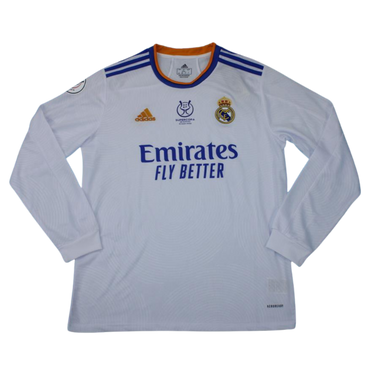 Camisa Real Madrid Manga Longa Supercopa 21/22 - Versão Retrô