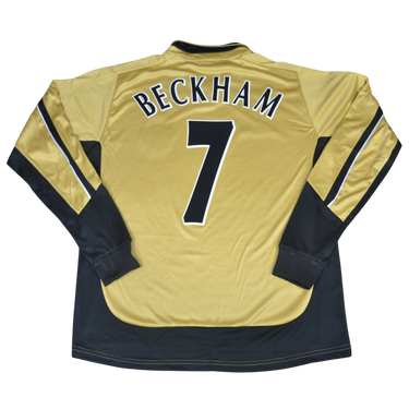 Camisa Manchester United Manga Longa 01/02 - Versão Retrô "Beckham" Nº 7