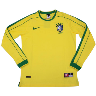 Camisa Brasil Manga Longa Home 1998 - Versão Retrô