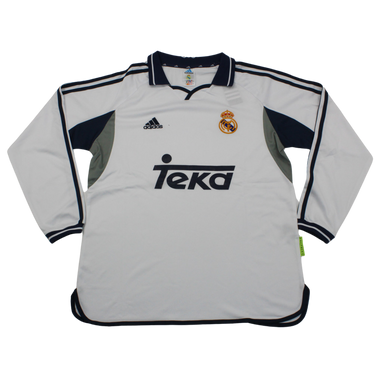 Camisa Real Madrid Manga Longa Home 00/01 - Versão Retrô