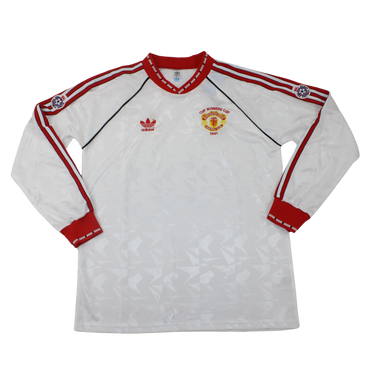 Camisa Manchester United Manga Longa Away 90/91 - Versão Retrô