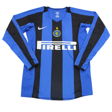 Camisa Inter de Milão Manga Longa Home 04/05 - Versão Retrô