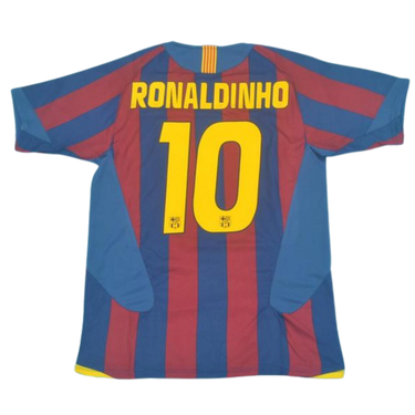 Camisa Barcelona Home 05/06 - Versão Retrô "Ronaldinho" Nº 10
