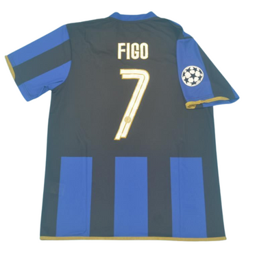 Camisa Retrô Inter de Milão Home UCL Versão 08/09 "Figo" N°.7