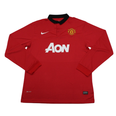 Camisa Manchester United Manga Longa Home 13/14 - Versão Retrô