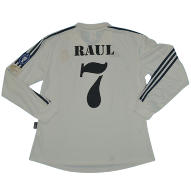 Camisa Real Madrid UCL Final Home 2002 - Versão Retrô "Raul" Nº 7