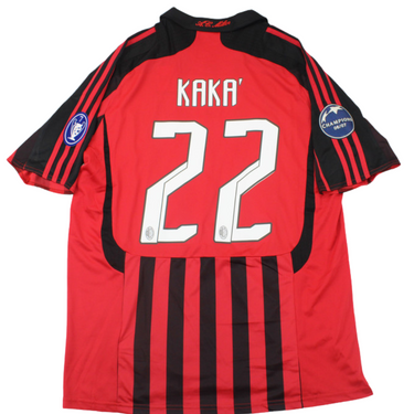 Camisa Retrô Milan Home UCL Versão 07/08 "Kaká" N°.22