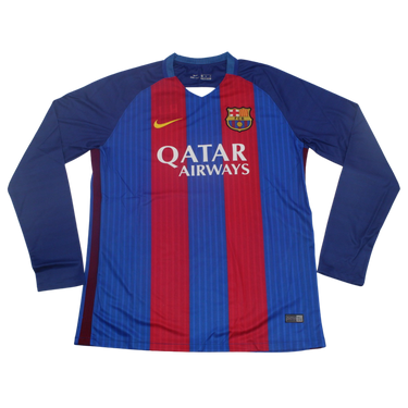 Camisa Barcelona Manga Longa 16/17 - Versão Retrô "Messi" Nº 10