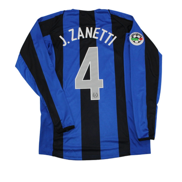 Camisa Inter de Milão Manga Longa 04/05 - Versão Retrô "Zanetti" Nº 4