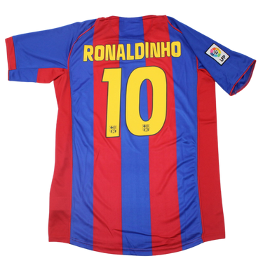 Camisa Barcelona Home 04/05 - Versão Retrô "Ronaldinho" Nº 10