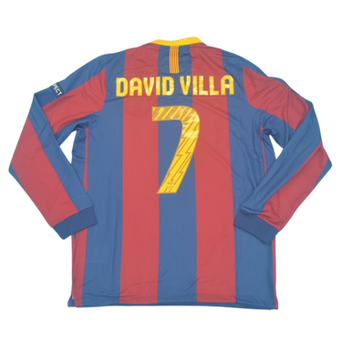Camisa Barcelona Manga Longa 10/11 - Versão Retrô "David Villa" Nº 7